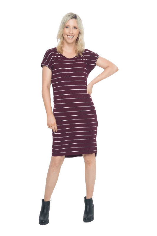 ZOE BREASTFEEDING DRESS MAROON - FINAL SALE