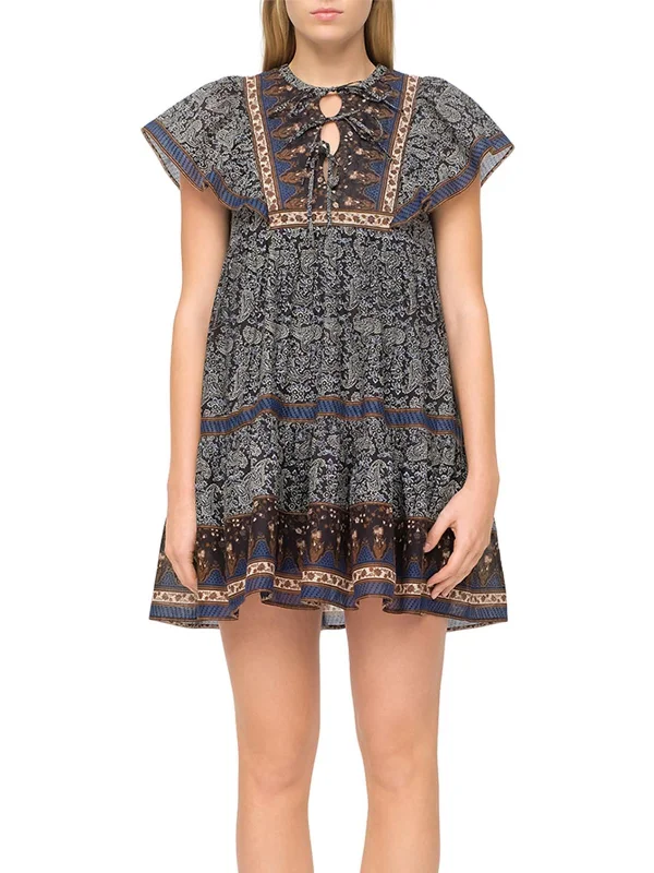 Womens Printed Above Knee Tunic Dress