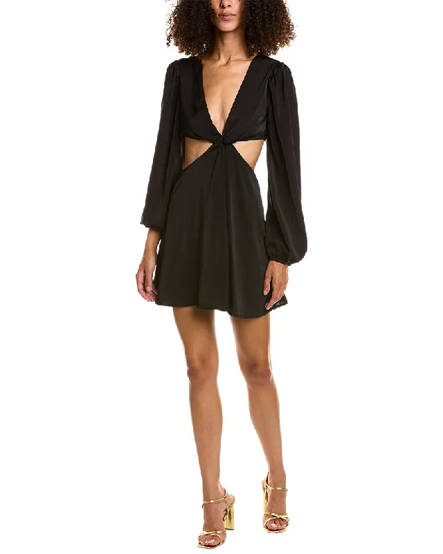 Steals and Deals Vintage Havana Cutout Balloon Sleeve Dress