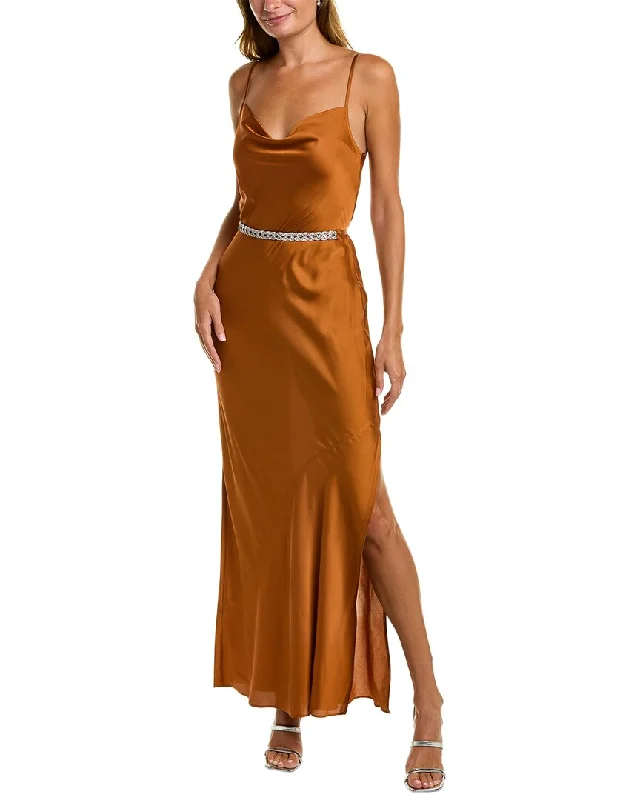 Donna Karan Crystal Belted Maxi Dress