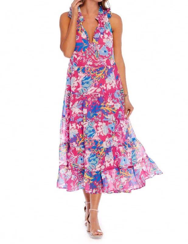 Indy Maxi Dress In Pink Floral