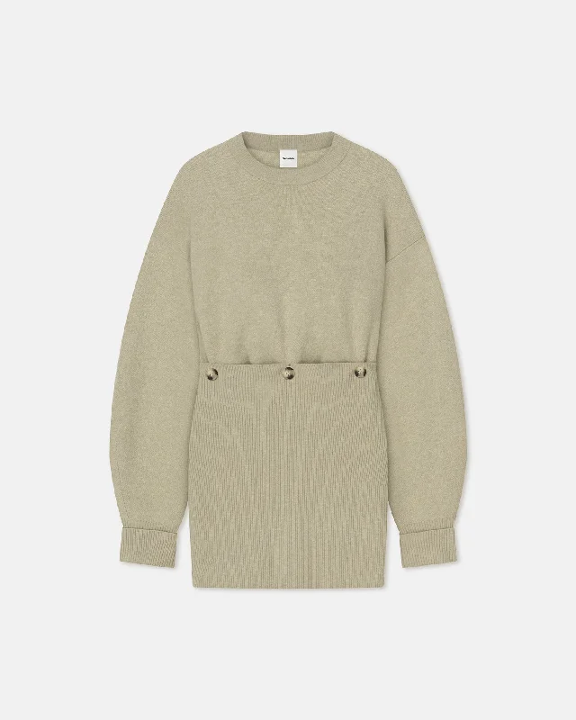 Unmissable Offer Strahe - Compact Merino Wool Mini Dress - Stone
