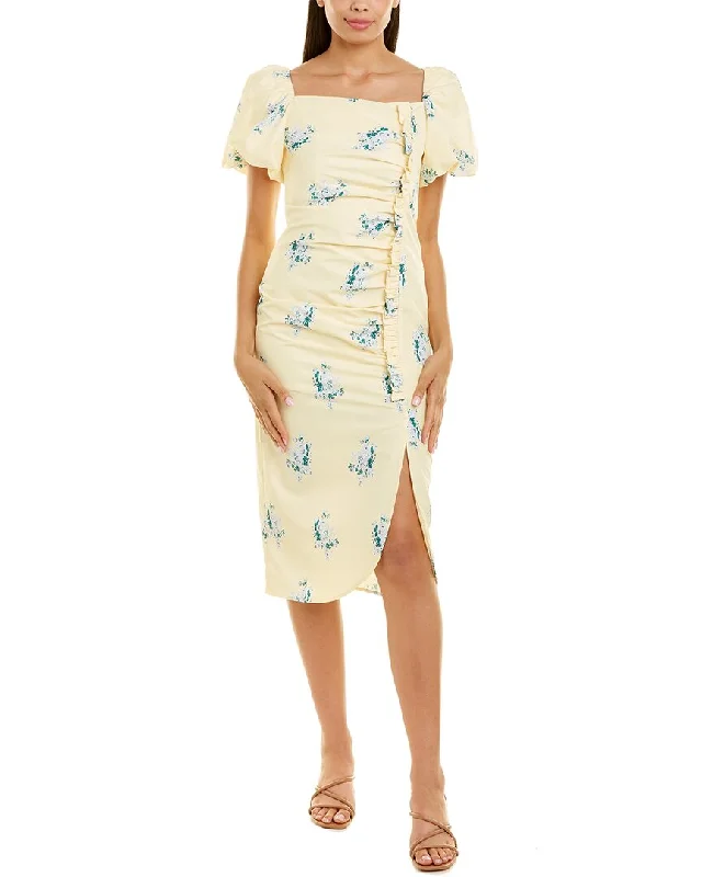 Beulah Puff Sleeve Midi Dress