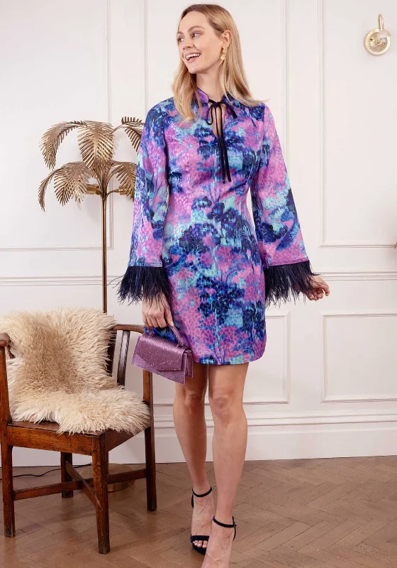 Today’s Deal Hope and Ivy Cerise Printed Satin Mini Dress, Purple