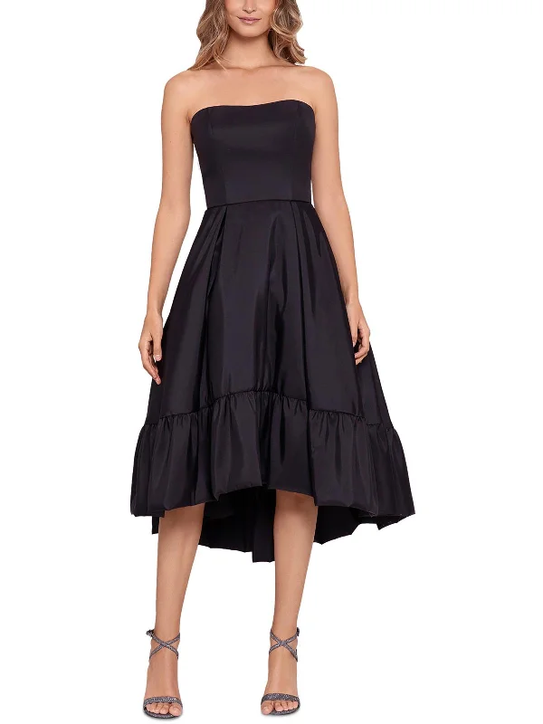 Womens Taffeta Bubble Hem Cocktail and Party Dress