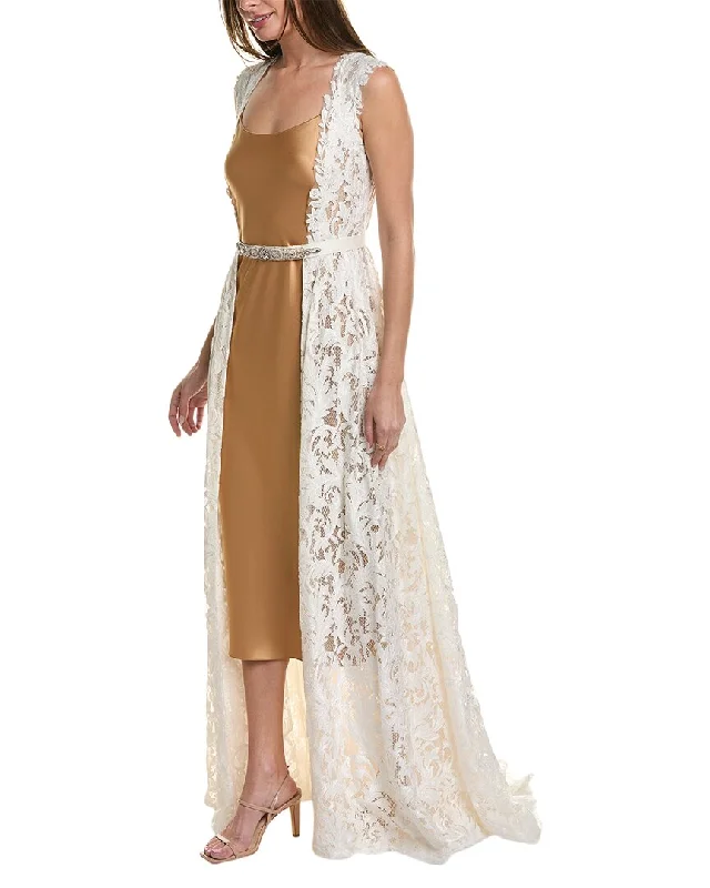 Tadashi Shoji Lace Wrap Gown