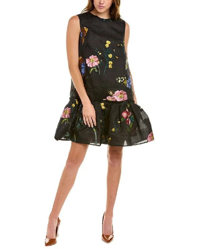 Oscar de la Renta Silk-Blend Cocktail Dress