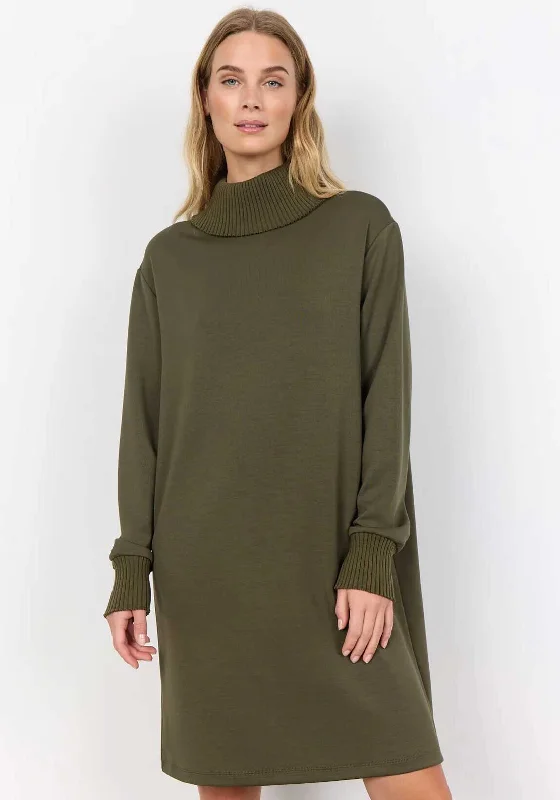 Soya Concept Banu Scuba Roll Neck Dress, Green