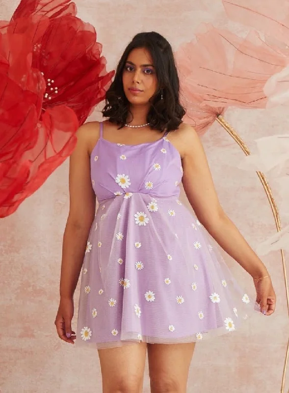 Early Access Lila Lavender Daisy Corset Mini Dress