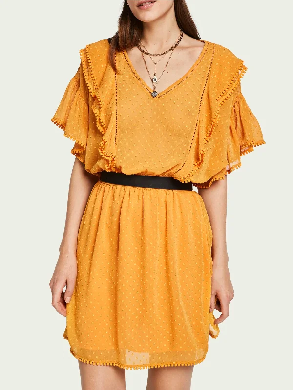 Epic Deals Scotch & Soda Ruffled Pom-pom Dress