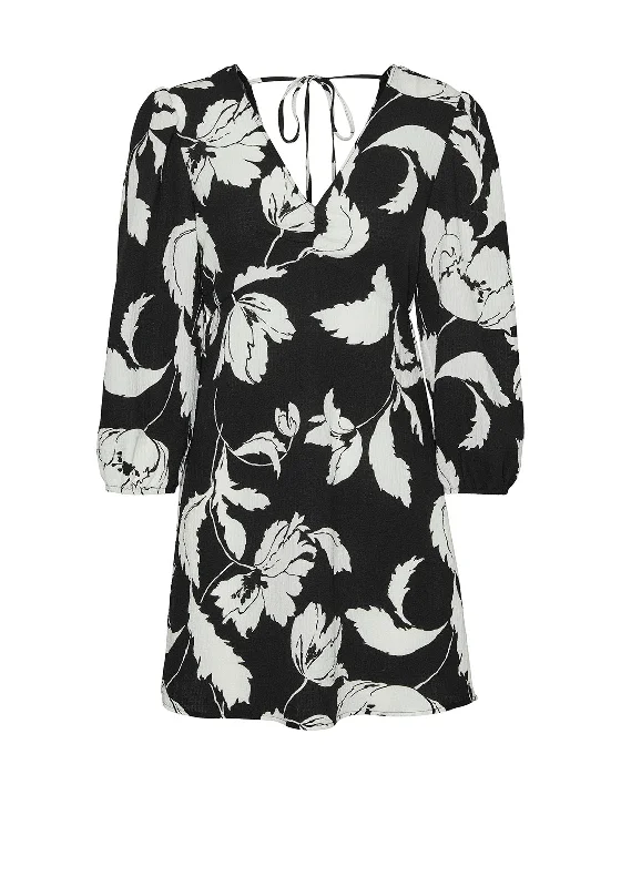 Vero Moda Macha Floral Mini Dress, Black