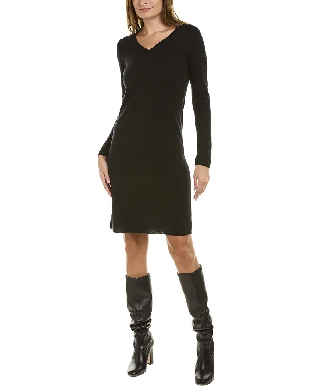 sofiacashmere V-Neck Cashmere Sweaterdress