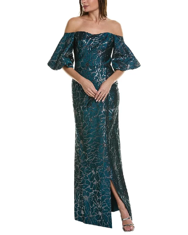 Rene Ruiz Brocade Mermaid Gown