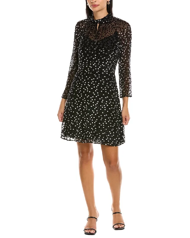 Rebecca Taylor Velvet Dot A-Line Dress