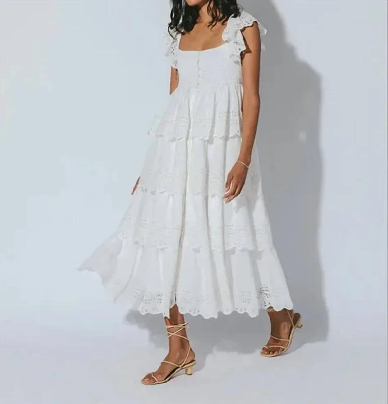 Summer Ankle Dress in Ivory