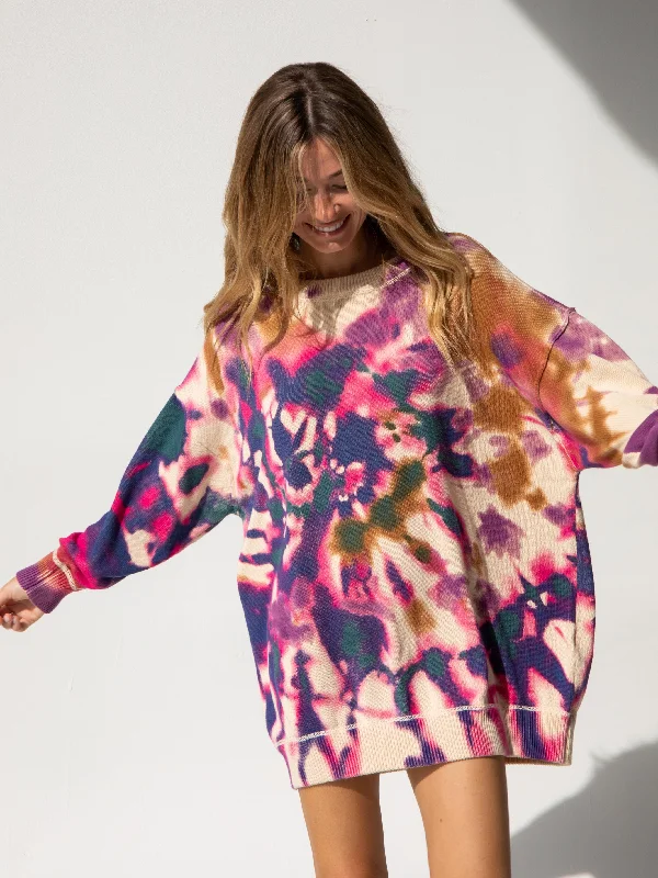 Daily Specials Taylor Oversized Cotton Sweater - Sunrise Tie-Dye