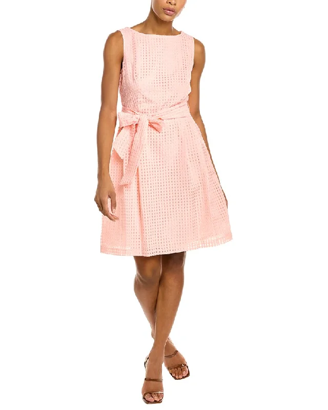 Anne Klein Seer Check A-Line Dress