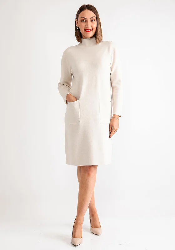 Serafina Collection High Neck Jumper Dress, Cream