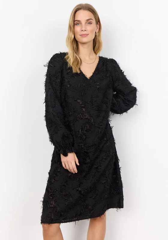 Soyaconcept Nadia Feathered Dress, Black