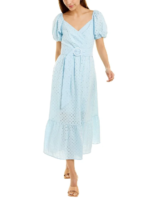 Beulah Embroidered Eyelet Midi Dress