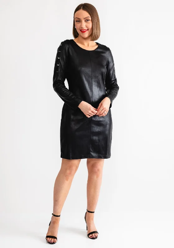 Eva Kayan Studded A-Line Dress, Black