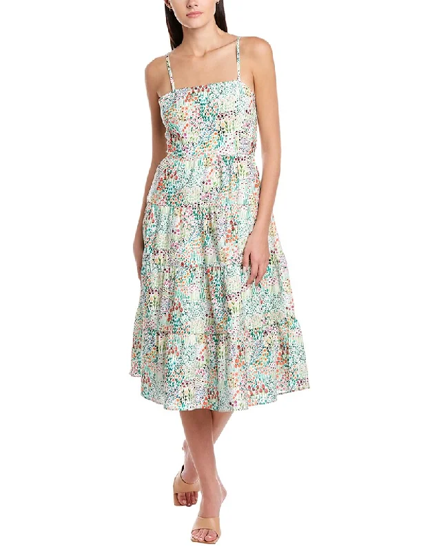 Hutch Sicily Linen-Blend Midi Dress