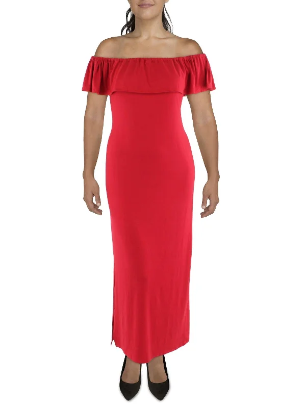 Plus Womens Jersey Long Maxi Dress