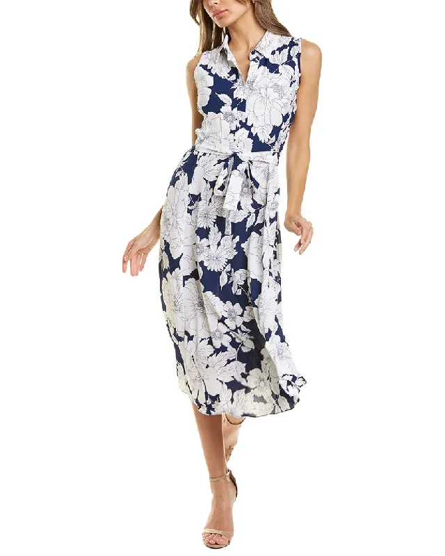 London Times Bubble Crepe Midi Dress