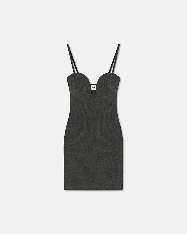 Take Advantage Shothi - Terry-Knit Mini Dress - Graphite