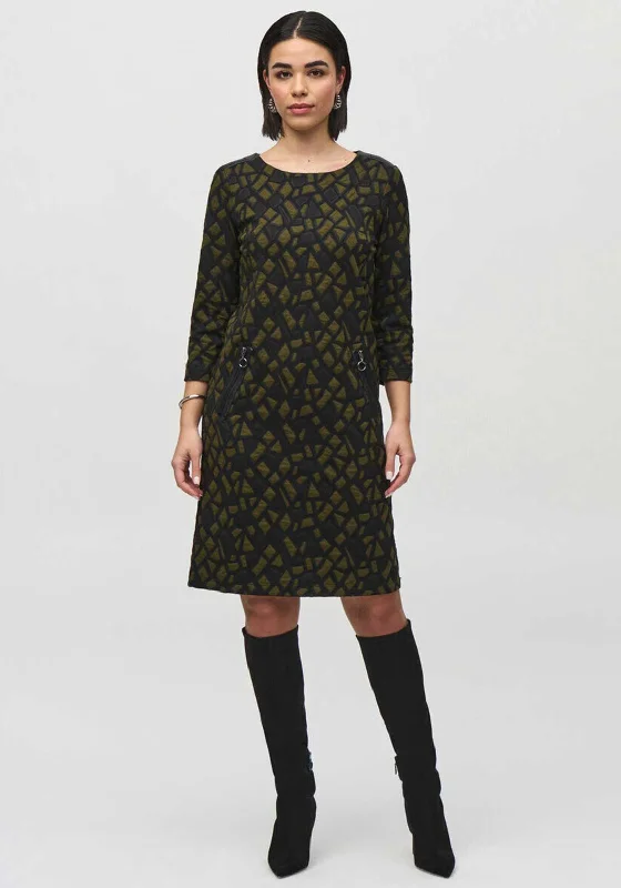 Joseph Ribkoff Geo Print Shift Dress, Green