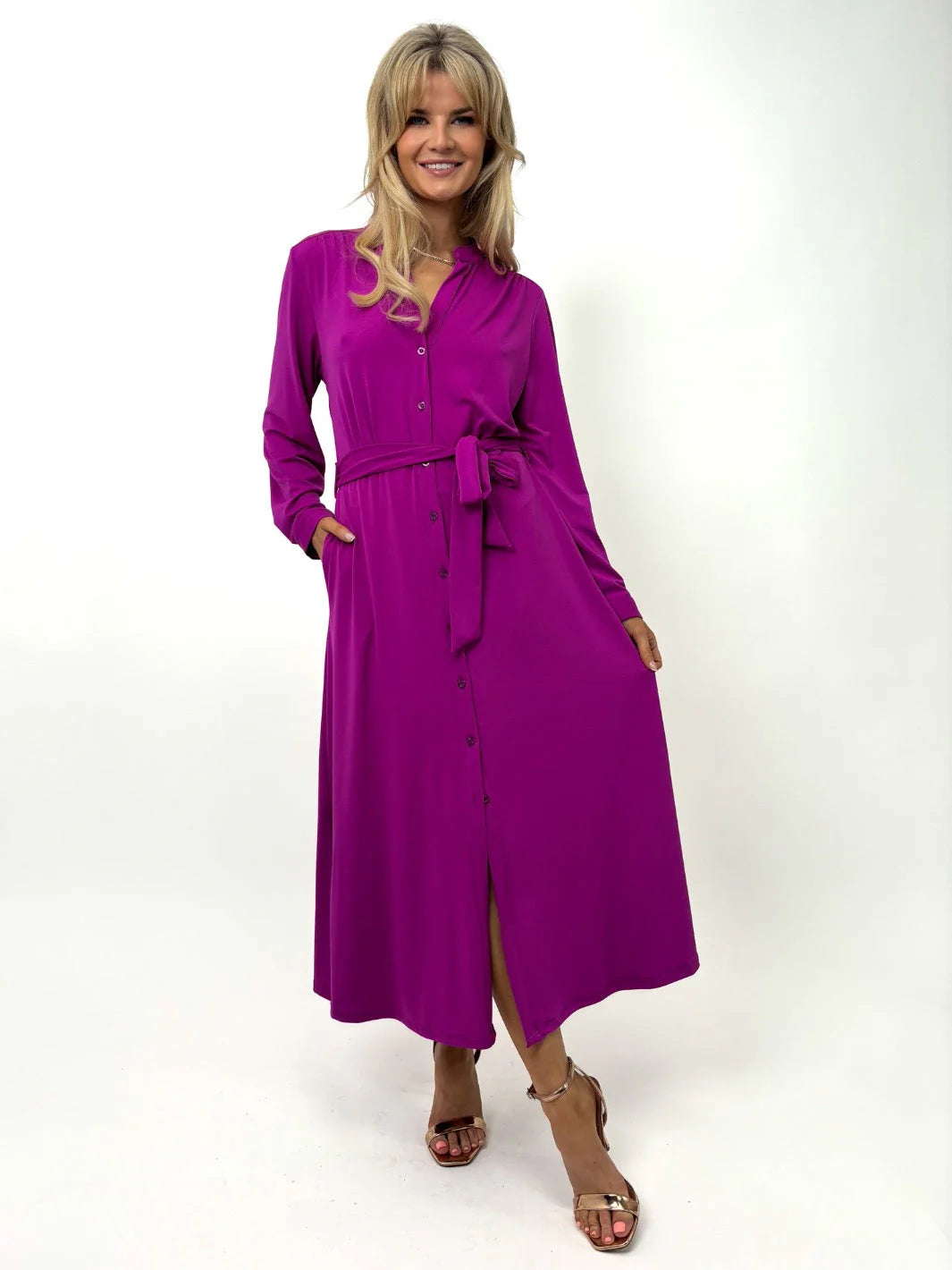 Flash Deals Kate & Pippa Capri Midi Shirt Dress, Magenta