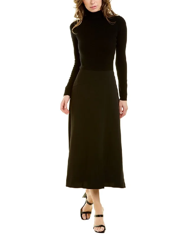 Vince Mixed Media Wool & Cashmere-Blend Open-Back Dress