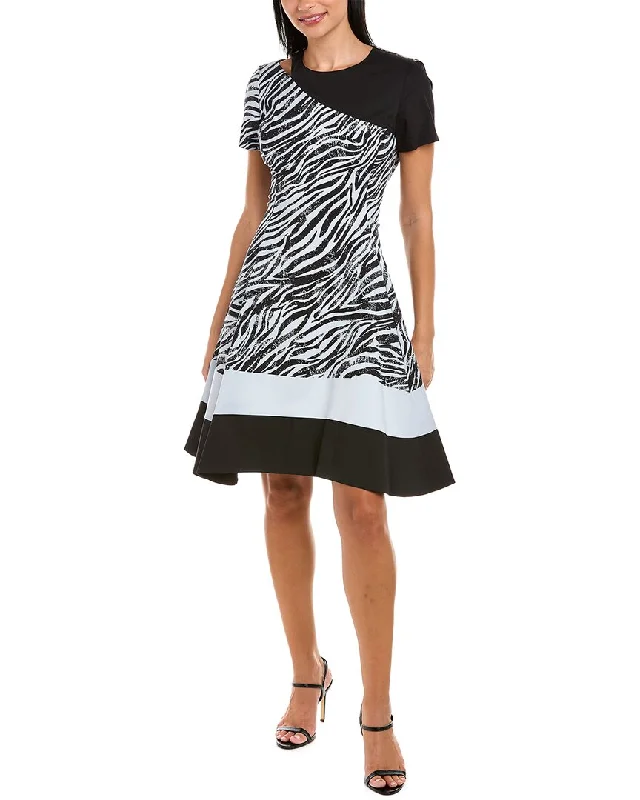 Donna Karan Colorblocked A-Line Dress