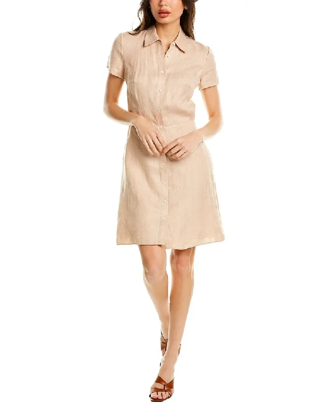 Instant Discount Theory Linen-Blend Shirtdress