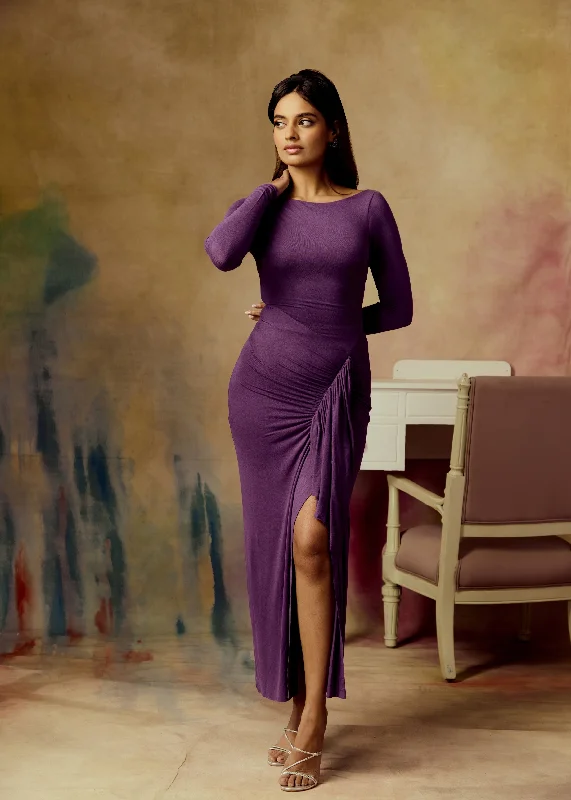 Lyra Purple Bodycon Maxi Dress