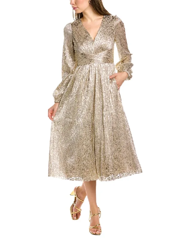 Aidan Mattox Metallic Midi Dress