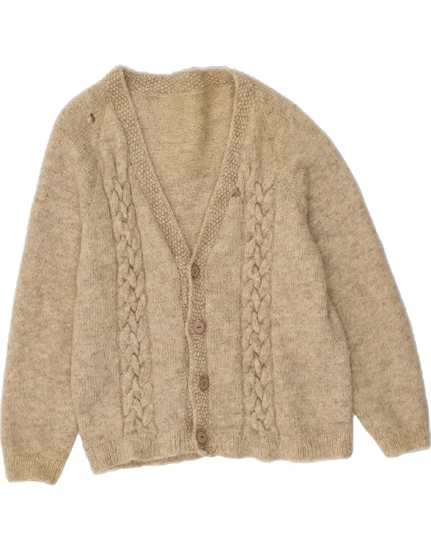 VINTAGE Womens Cardigan Sweater UK 14 Medium Beige