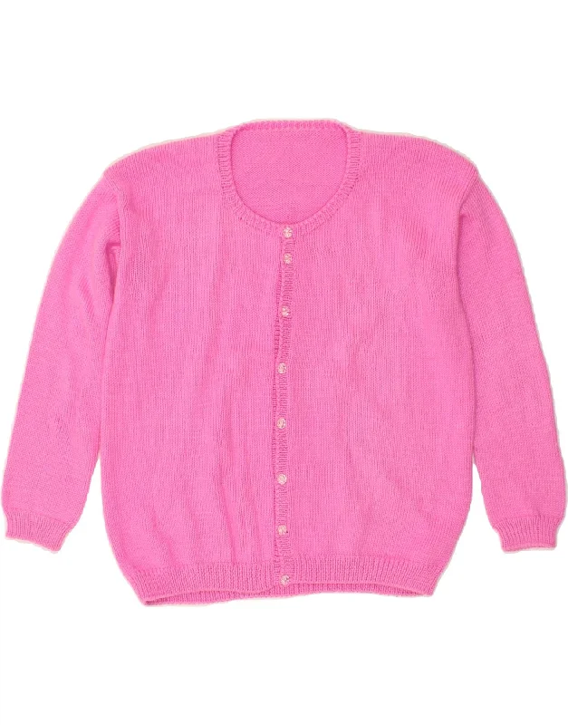 VINTAGE Womens Cardigan Sweater UK 14 Large Pink