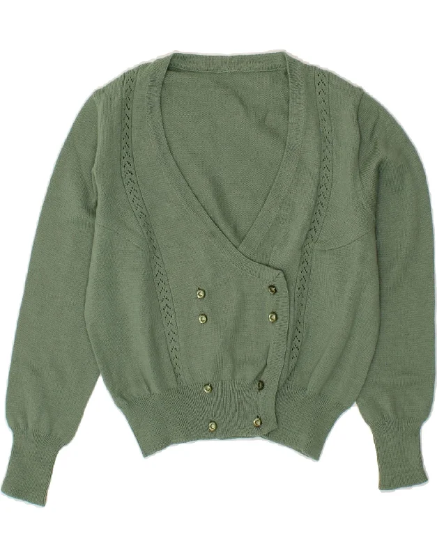 VINTAGE Womens Cardigan Sweater UK 16 Large Green