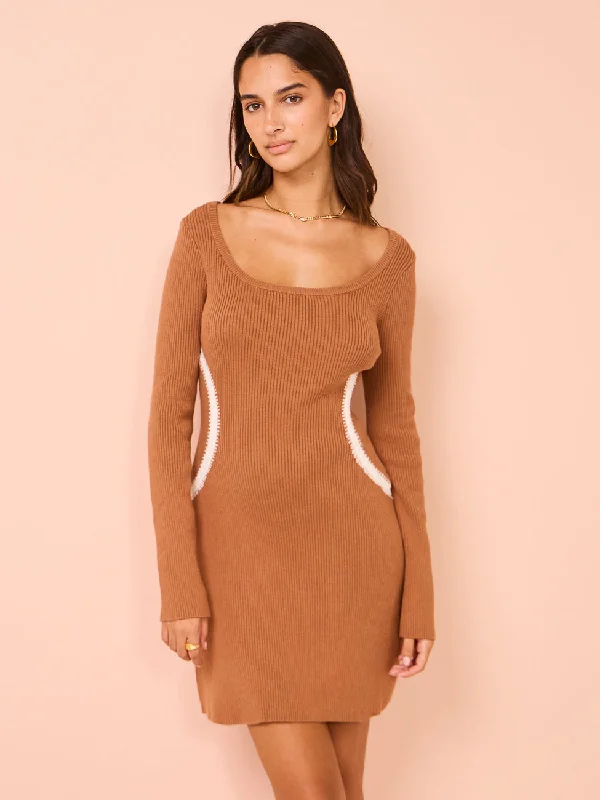 Hot Deal Mon Renn Connect Mini Dress in Chai
