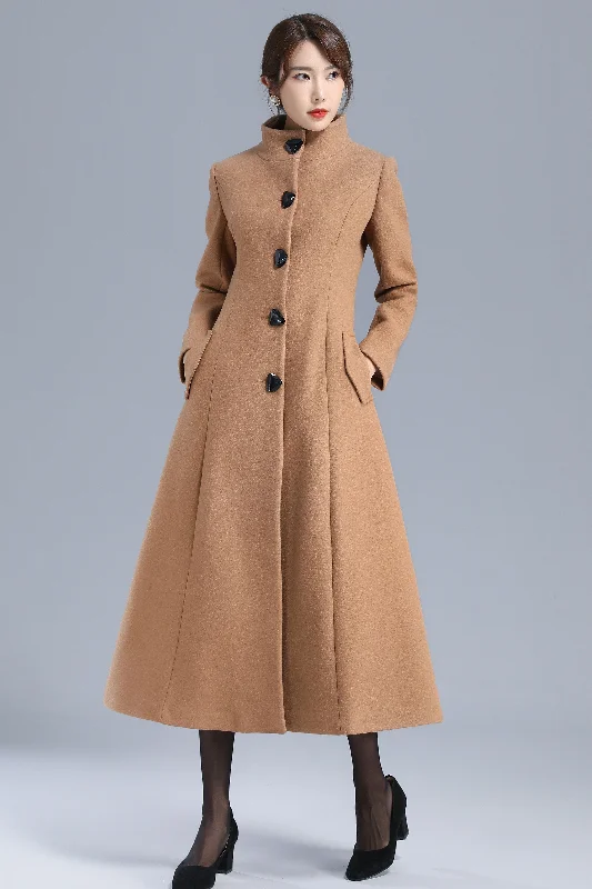 Vintage Inspired Single Breasted Winter Wool Coat 3201