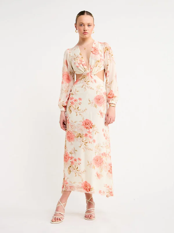 Great Deals Sofia The Label Sara Open Back Midi Dress in Rose White
