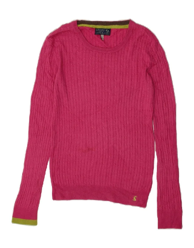 JULES Womens Boat Neck Jumper Sweater UK 10 Small Pink Polyamide