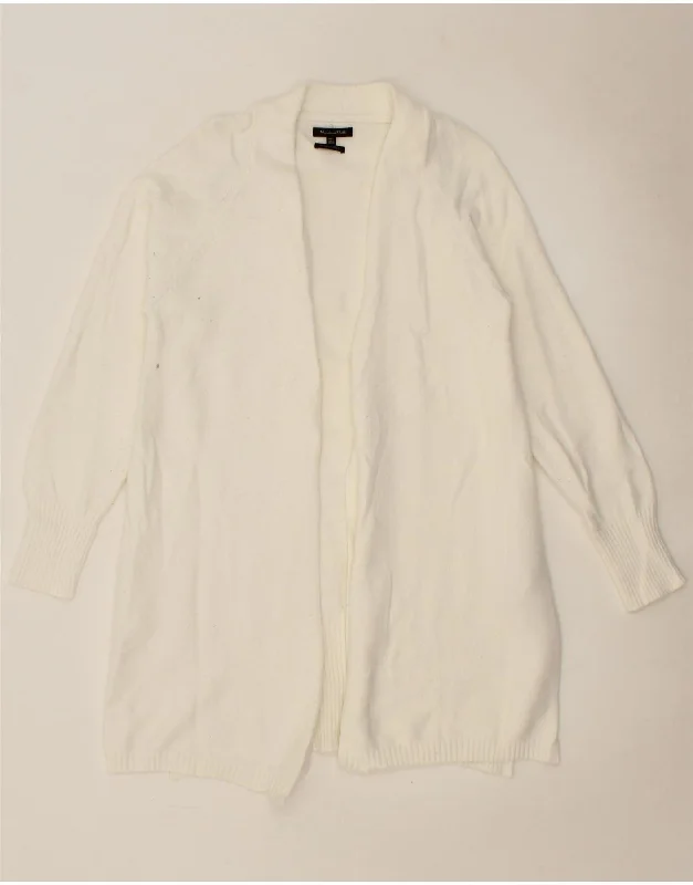 MASSIMO DUTTI Womens Open Cardigan Sweater UK 14 Large White Viscose