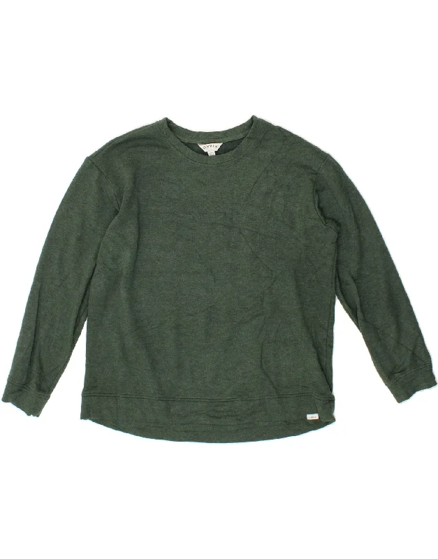 ORVIS Womens Sweatshirt Jumper UK 16 Large Green Cotton