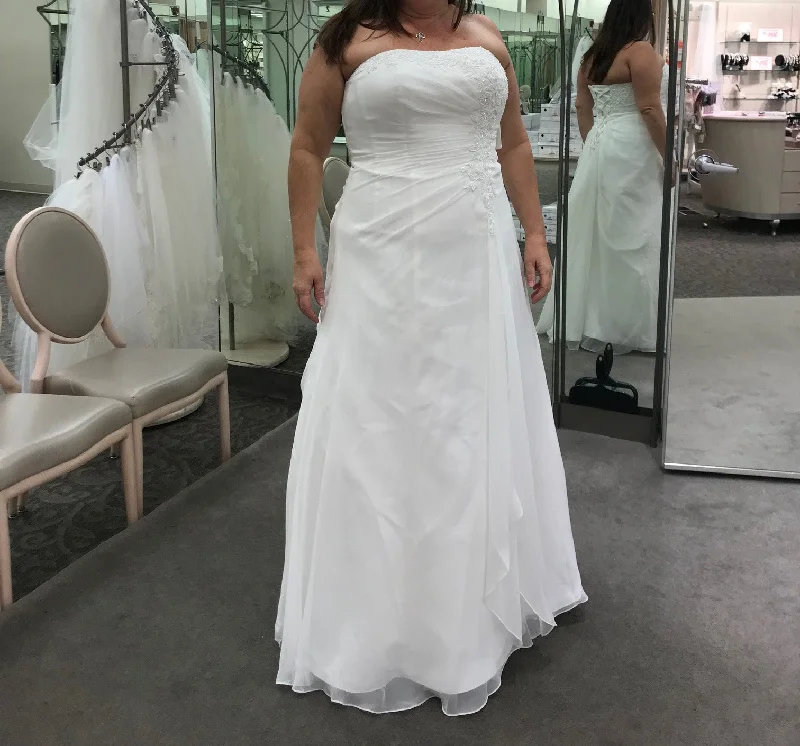 Factory Direct Sale David's Bridal Chiffon Side Drape A-line 9V9409