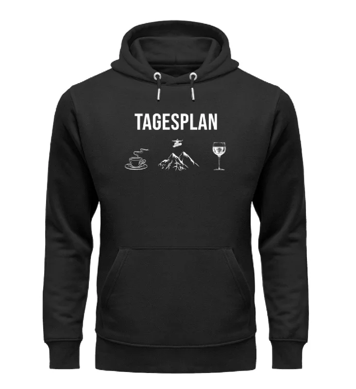 Tagesplan Kaffee, Snowboarden und Wein- Unisex Premium Organic Hoodie