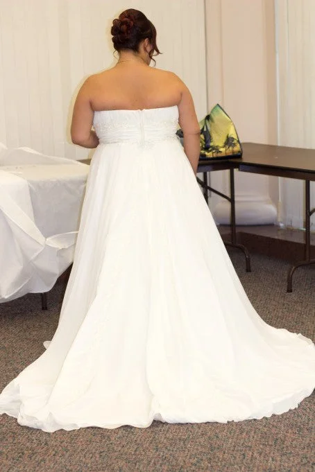 Super Savings David's Bridal Chiffon Empire Waist plus size dress