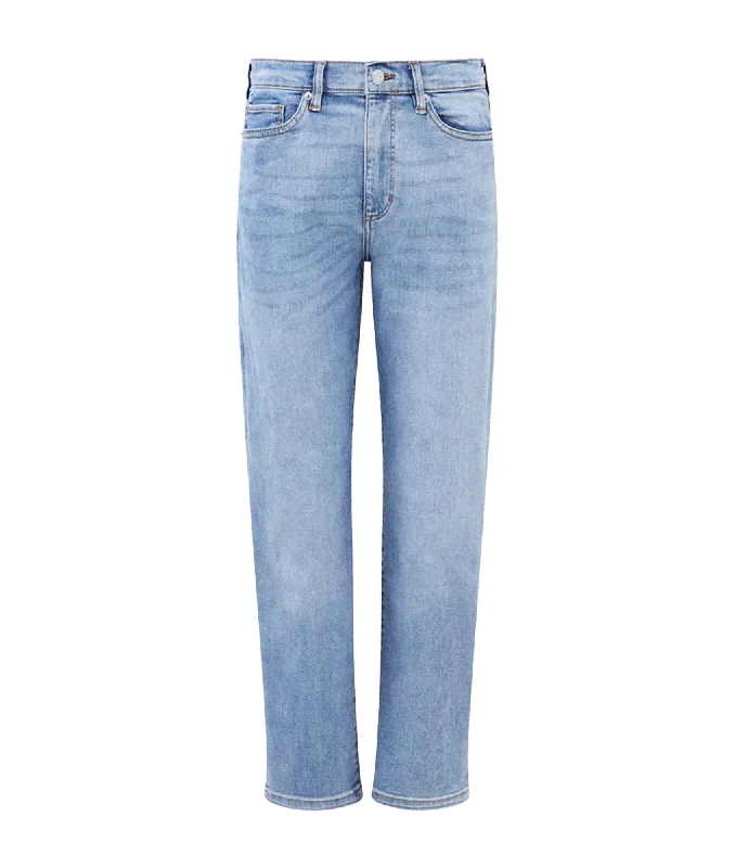 Stretch Denim Cigarette Fit Ankle Length Jeans - Blue