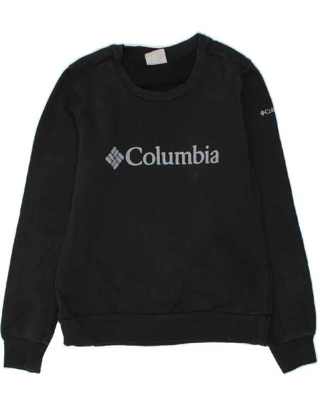 COLUMBIA Womens Graphic Sweatshirt Jumper UK 6 XS Black Cotton